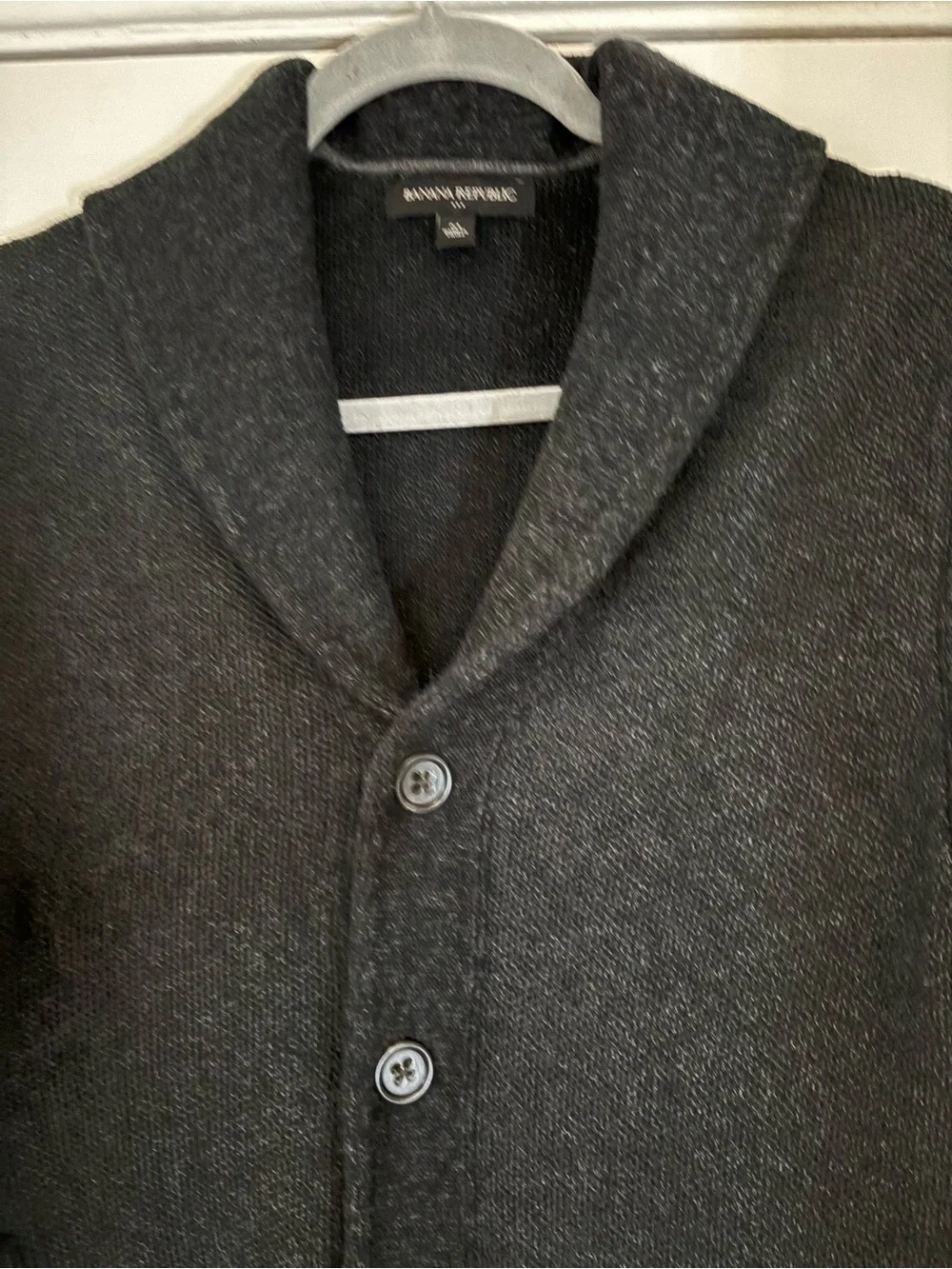 Banana Republic Men's Charcoal Shawl-Collar Cardigan